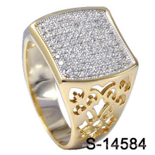 New Designs Fashion Jewelry Micro Setting Men Ring with White CZ (S-14584)